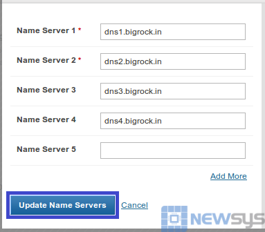 Bigrock Name servers